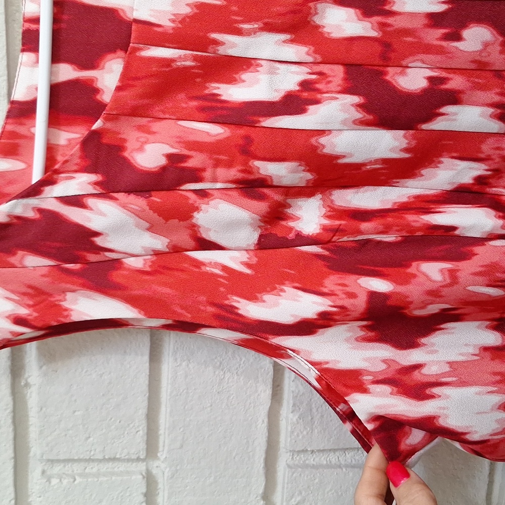 Koret Formal Vibrant Red,Pink and White Sleeveless Dress. Size 22W - Picture 4 of 7